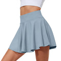 Women's Solid Color High Waisted Tennis Pleated Skirts Inner Pocket Quick Drying Sports Short Running Fitness Skirt