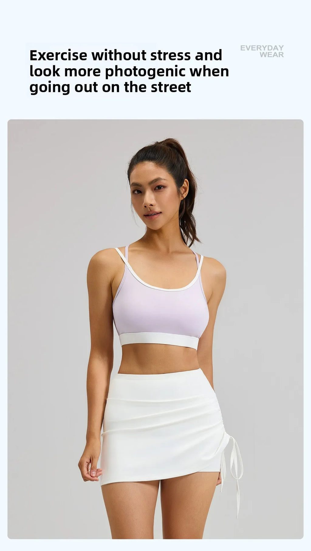 2026 Summer Hot Women's Sports Skirt Anti-running Skirt High Waist Running Shorts Fake Two-piece Yoga Shorts Drawstring Sexy Fit