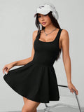 Ladies Elegant Sexy Spring Summer Square Collar Pocket Safety Pants Dress Fashionable Women's Clothing