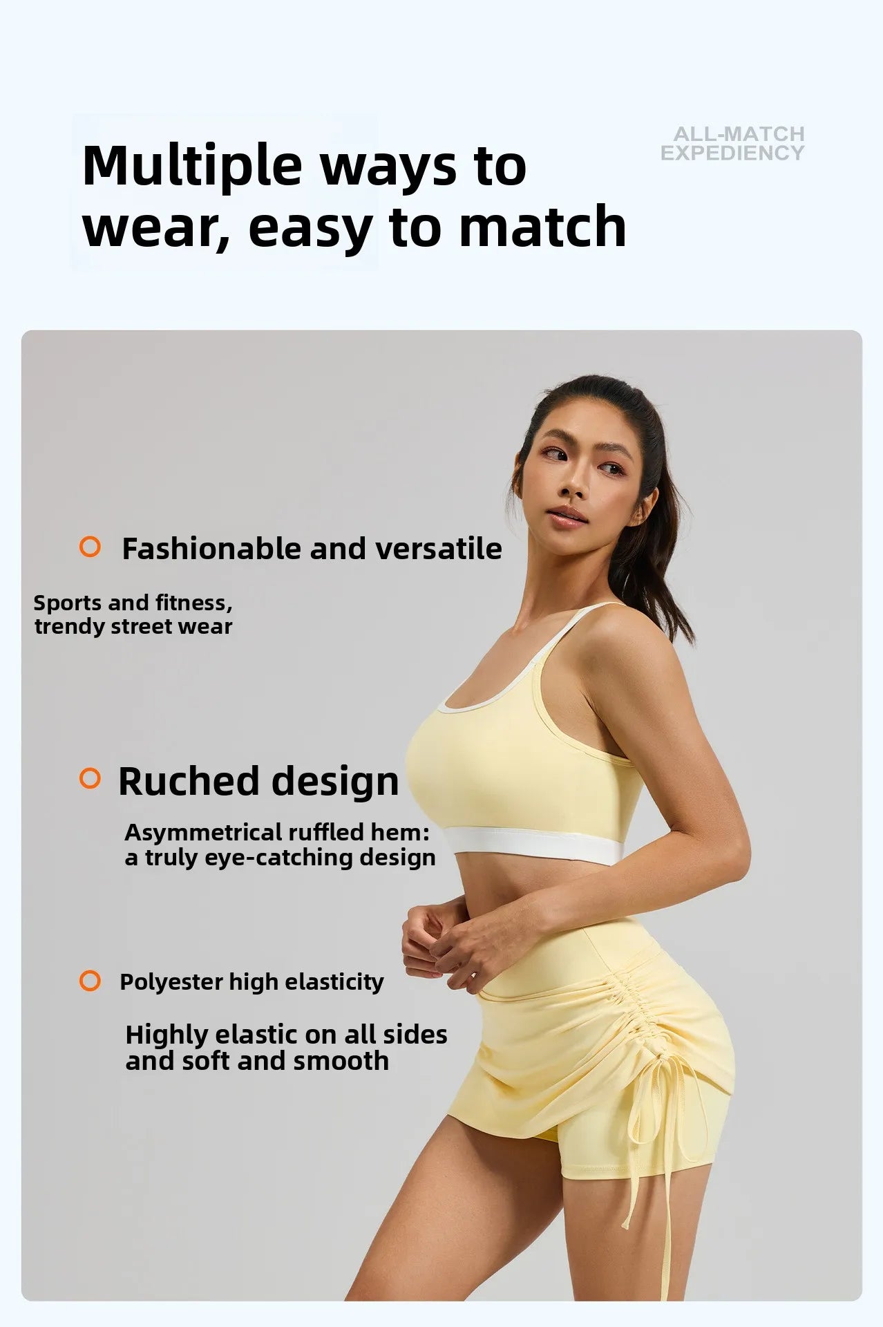 2026 Summer Hot Women's Sports Skirt Anti-running Skirt High Waist Running Shorts Fake Two-piece Yoga Shorts Drawstring Sexy Fit