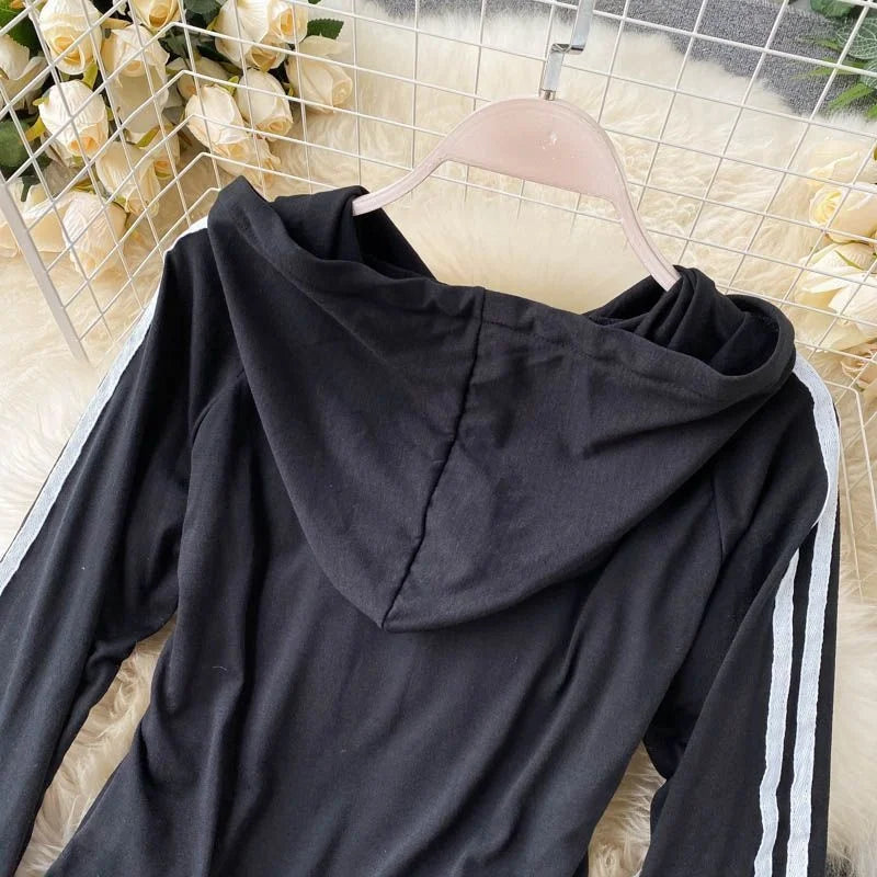 American retro trend women's hooded sweatshirt Y2K Harajuku style gothic sexy spicy girl slim fit fashionable women's tops emo