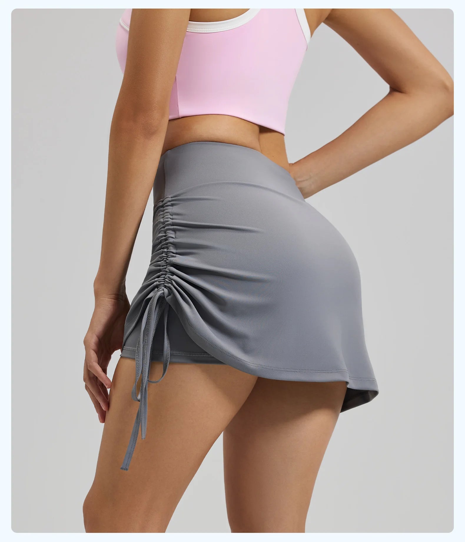 2026 Summer Hot Women's Sports Skirt Anti-running Skirt High Waist Running Shorts Fake Two-piece Yoga Shorts Drawstring Sexy Fit