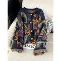 New Sweater Cardigan for Women Winter Thickened Metal le Retro Fashionable Embroidery Soft Glutinous Lazy Knitted Jacket