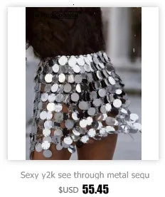 Sexy see through metal corset Crop top women 2026 summer halter night Club beach party tank top rave outfits cropped womens Tops