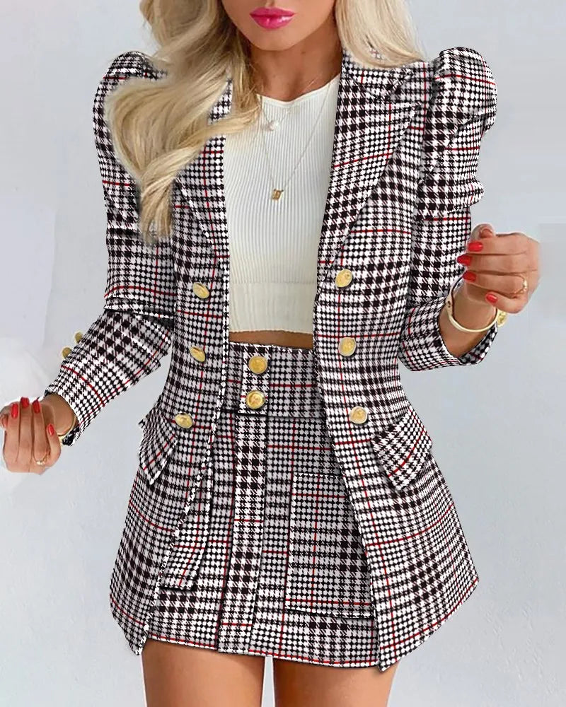 2026 Spring/Summer New Women's Clothing Style Slimming Short Skirt Two Piece Suit Set New in Matching Sets