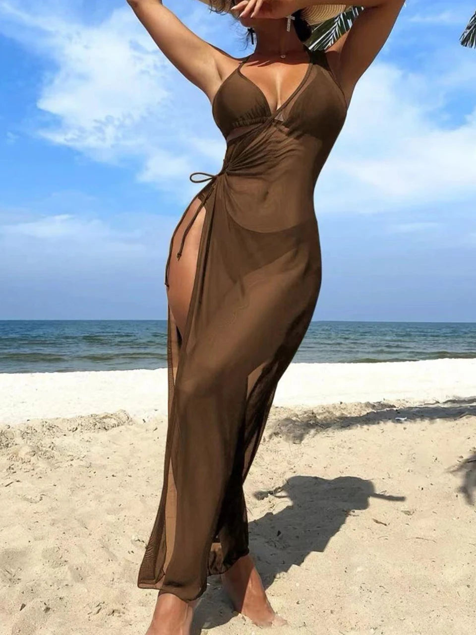 3 pieces Halter Bikini Set 2026 Women One Shoulder Drawstring Dress Swimwear Female Swimsuit Bathing Swimming Suit Beachwear