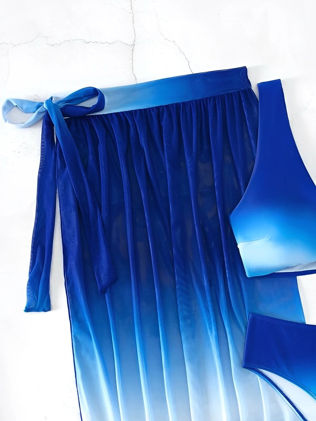 3 Pieces Vcay Ombre Bikini 2026 Women High Waist Bottom & Beach Skirt Swimsuit Sexy Swimwear Female Bathers Swimming Swim Suit