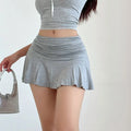 Sweet Pleated Super Mini Skirt Fashion Versatile Black Low-Waisted Skirts Tennis Dance Fitness Short Skirts Women Summer Skirts