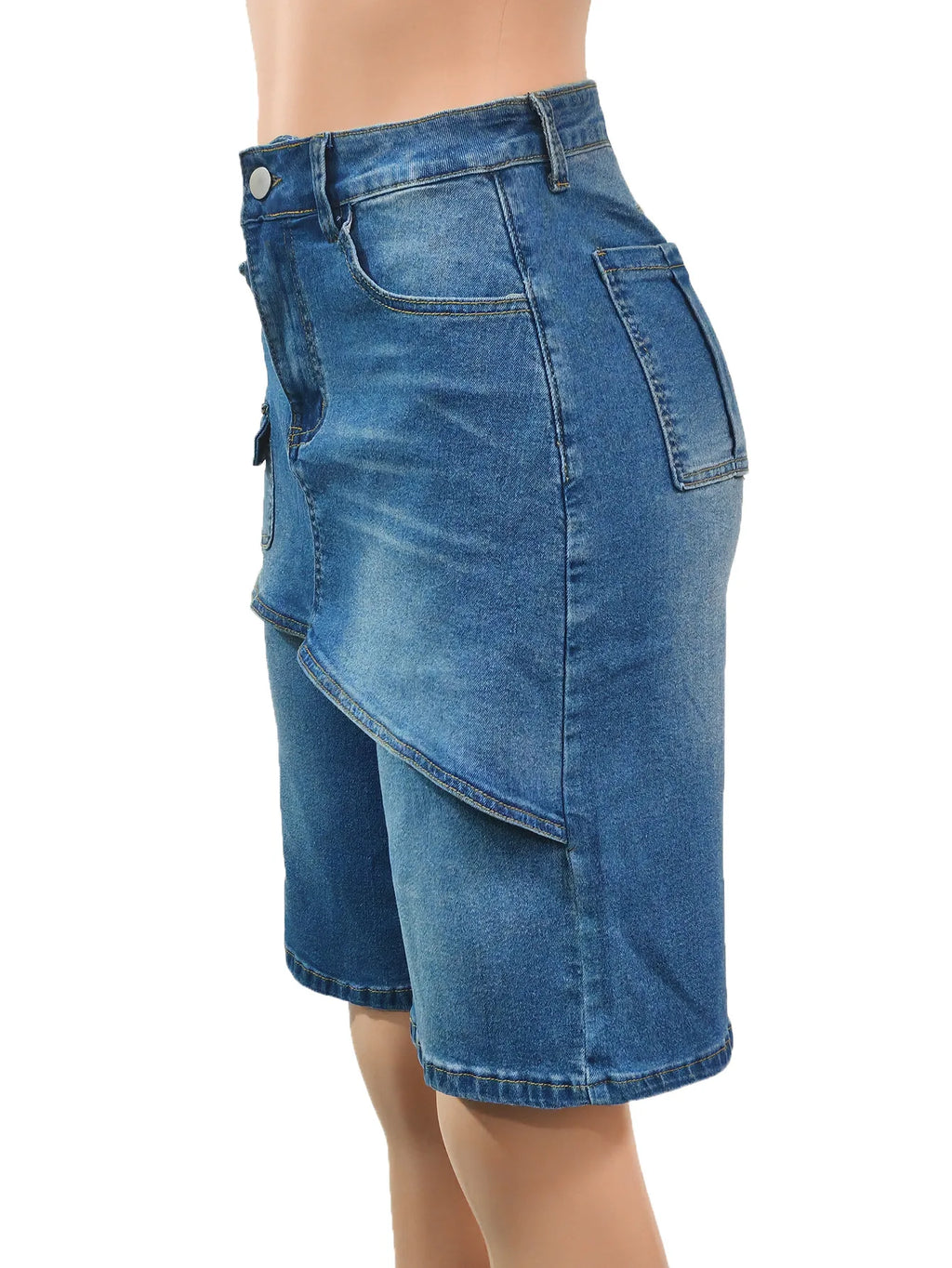 Women Denim Short Pant Jeans Vintage Wide Leg Pants High Waist Straight Trousers Y2k Streetwear Elegant Work Casual Summer
